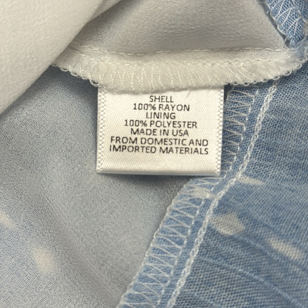 Charles Henry Shift Mini Dress One Shoulder Ruffle Pastel Blue Dot Medium Summer - Picture 13 of 13